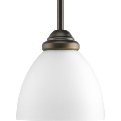 Antique Bronze Mini Pendant Light with Etched Glass Shade