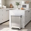 EcoSummer 2X8 Gal Stainless Steel Dual Trash Can, Soft-Close Pet Proof Lid, Kitchen Recycling & Waste Bin,Silver. - 2 of 4