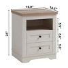 Accent Cabinet Farmhouse Style with Drawers for Living Room 18.78"W Storage Nightstand - 3irtyhousy - 4 of 4