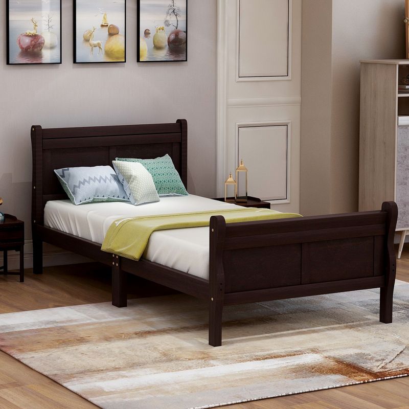 Twin size Platform Bed with Headboard and Footboard RE-ModernLuxe, 1 of 11