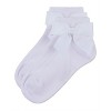 Memoi Girls' Ribbed Bow Anklet Socks - 3 of 4