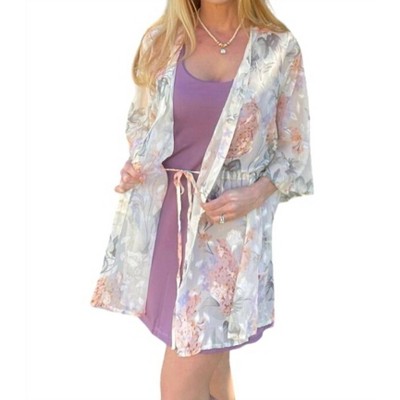 Women's Floral Printed String Waist Duster - KORI