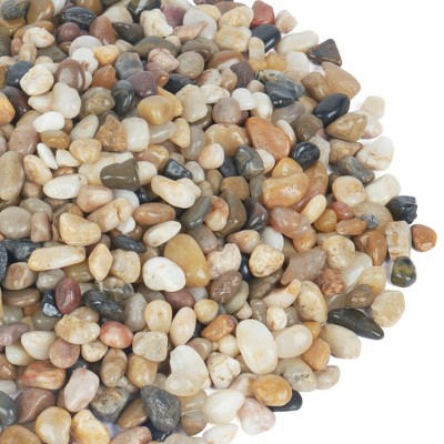 2.5 lbs. Polished Pebbles for Indoor Plants, 3/8" Decorative Stones for Vases & Succulents, Mixed Colors