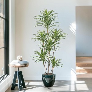 MaseiKar Artificial Dracaena Plants Indoor, 5 ft Faux Tropical Floor Plants Indoor, Tall Fake Yucca Silk Tree in Pot, Artificial Trees for Home Decor - 1 of 4