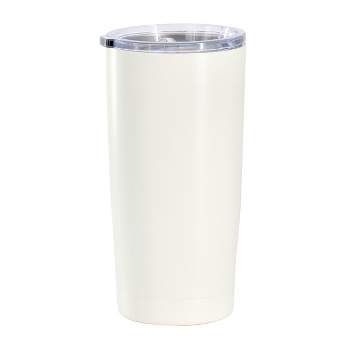 Gibson Home Marina 18oz Stainless Steel Thermal Tumbler with Acrylic Lid in Cream