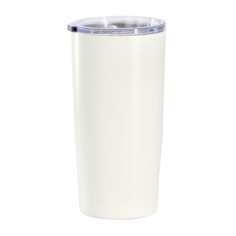 Gibson Home Marina 18oz Stainless Steel Thermal Tumbler with Acrylic Lid in Cream, 1 of 6