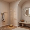 NAYSAYE Coat Hanger Solid Wood Freestanding Coat Rack with 10 Hooks for Entryway Bedroom or Living Room, Natural, 17.5"*17.5"*72" - 3 of 4