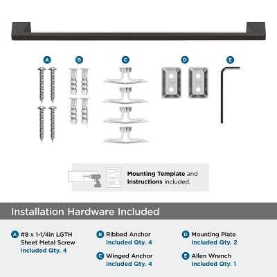 Oil-Rubbed Bronze 24-inch Wall Mounted Towel Bar