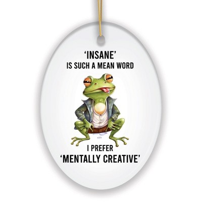 Mentally Creative Quirky Frog Ornament, Cute and Funny Christmas Gift| OrnamentallyYou