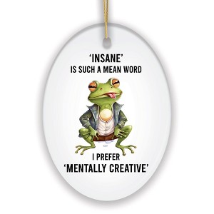 Mentally Creative Quirky Frog Ornament, Cute and Funny Christmas Gift| OrnamentallyYou - 1 of 4
