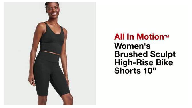 Women's Brushed Sculpt High-Rise Bike Shorts 10" - All In Motion™, 2 of 9, play video