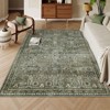 Lahome Vintage Full Coverage Floral Border Short Pile Velvet Rectangular Indoor Area Rug - 2 of 4