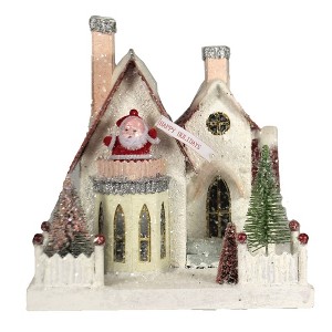 Cody Foster 8.0 Inch Santa's House Village Putz Light Up Retro Village Buildings - 1 of 4