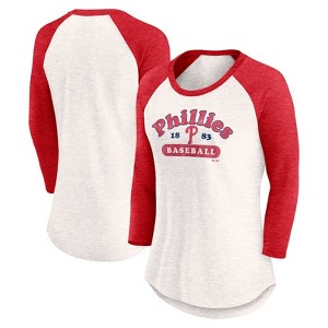 MLB Philadelphia Phillies Women's 3 Qtr Fashion T-Shirt - 1 of 3