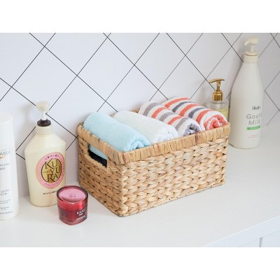 Small Natural Wicker Rectangular Storage Basket