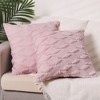 Unique Bargains Soft Plush Decorative Throw Solid Striped Pillow Covers 2 Pcs - 2 of 4