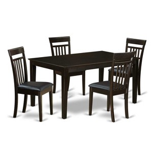 HomeStock 5-Pc Cappuccino Solid Wood Top - Dining Room Set - Seats 4 - 1 of 4