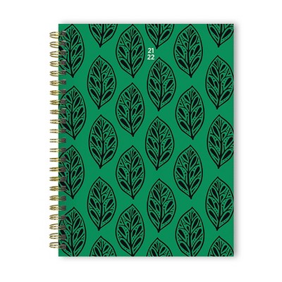 2021-22 Academic Planner 6" x 8" Leaves of Green Daily/Weekly/Monthly - The Time Factory