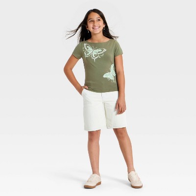 Art Class Girls' Boatneck Graphic Short Sleeve T-Shirt - art class™ Green S — фото 4