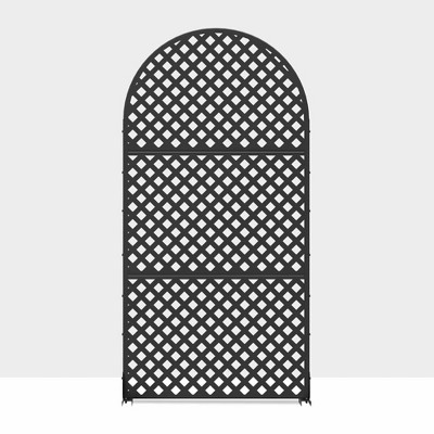 Lirago Metal Outdoor Privacy Screen Arched Top Freestanding Patio Decorative Screens - 72"x35", Black