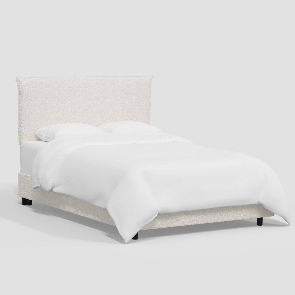 Photos - Bed Larkmont California King Size Size French Seam  in Mottled Boucle Snow - Threshold™ designed with Studio McGee