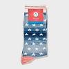 Women's Stars Crew Socks - Blue/Red 4-10: Recycled Polyester Blend, Lightweight Knit, Banded Cuff, Machine Washable - 2 of 3