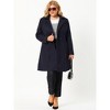 Agnes Orinda Women's Plus Size Notched Lapel Single Breasted Back Split Winter Long Pea Coats - 3 of 4