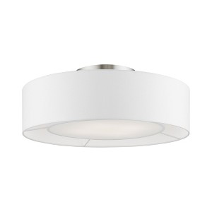 Livex Lighting Gilmore 4 - Light Semi-Flush Mount in  Brushed Nickel/Shiny White - 1 of 3