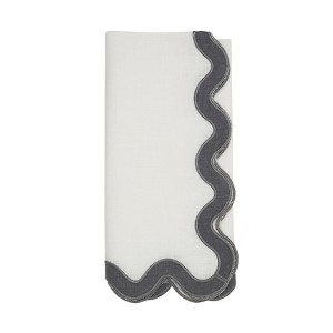 Saro Lifestyle 100% Linen Soft Hue Scallop Napkin (Set of 4) - 1 of 4