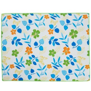 The Lakeside Collection Floral Dish Drying Mat - Spring Flowers Absorbent Mat for Wet Dishes - 1 of 3
