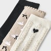 Women's Swans & Bows Scallop Cuff 3pk Crew Socks - A New Day™ Taupe/Black/Ivory 4-10 - 3 of 3
