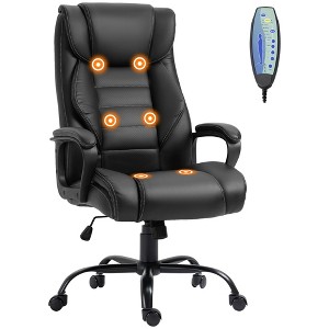 Vinsetto Massage Office Chair, High Back Executive Office Chair with 6-Point Vibration, Adjustable Height, Swivel Seat and Rocking Function, Black - 1 of 4