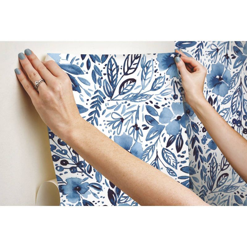 RoomMates Clara Jean April Showers Peel and Stick Wallpaper Blue, 3 of 10