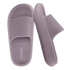 CUSHIONAIRE Feather Slides – Comfortable Cloud Cushion House Slippers for Women, Indoor Outdoor EVA Foam Foot Spa Shower Shoes, Non-Slip Arch Support - 1 of 4
