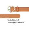 INSPIRE CHIC Women's Solid Color Heart-Shaped Buckle with Beads Belts - 3 of 4
