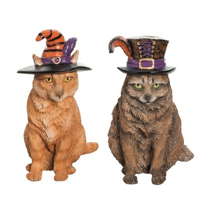 Gallerie II Halloween Cat Figurines, A/2