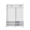 NicBex Hall Tree with Bench and Shoe Storage 4-in-1 Coat Rack with Storage Bench, Adjustable Shoe Shelf for Foyer, Living Room, Office, White - 3 of 4