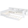 Merax Modern Twin Size L-Shaped Platform Bed with Trundle, Drawer & Built-in Storage Shelves - 3 of 4