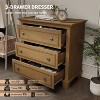 Modern 3 Drawer Dresser, Wood Storage Cabinet with Elegant Metal Handles, Compact Chest of Drawers for Bedroom, Living Room, Entryway, Hallway - 3 of 4
