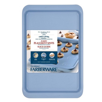 Blue Nonstick Steel Cookie Baking Sheet with Handles