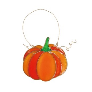 Transpac Multicolor Resin Stained Glass Pumpkin Decorative Sculpture for Fall Harvest Tabletop Decor and Gifts - 1 of 1