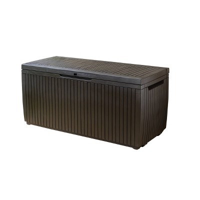 Photo 1 of 80gal Springwood Outdoor Resin Storage Deck Box Brown - Keter

Missing and broken 