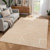 Washable Modern Large Living Room Rugs, Rainbow Print Soft Non Slip Bedroom Carpet, Low Pile Geometric Dining Room Rugs - 4 of 4