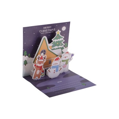 Unique Bargains Christmas Greeting Card Multicolor 4.7"x4.7" 1 Set