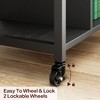 3 Tier Printer Stand with Charging Station, Mobile Printer Table with Storage Shelf & Lockable Wheels for Home Office, Living Room - 4 of 4