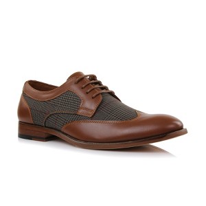 Ferro Aldo Mens Julian MFA19266A Wing-tip Plaid Spectator Derby Dress Shoes - 1 of 4