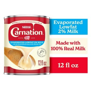 Nestle Carnation Lowfat 2% Evaporated Milk, Vitamins A and D Added, 12 fl oz, 12 Servings (Pack of 2) - 1 of 3