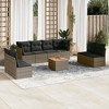 vidaXL Patio Sofa Set with Cushions Outdoor Furniture 9 Piece Poly Rattan - Gray - 2 of 4