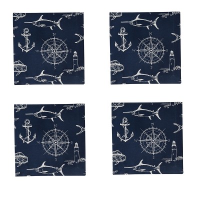 Split P Navy Captain's Quarters Napkin Set of 4