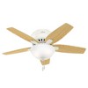 Hunter Fresh White Newsome Lighted Ceiling Fan Fresh White Finish 42" Blades with Light Kit for Low Ceilings - 4 of 4